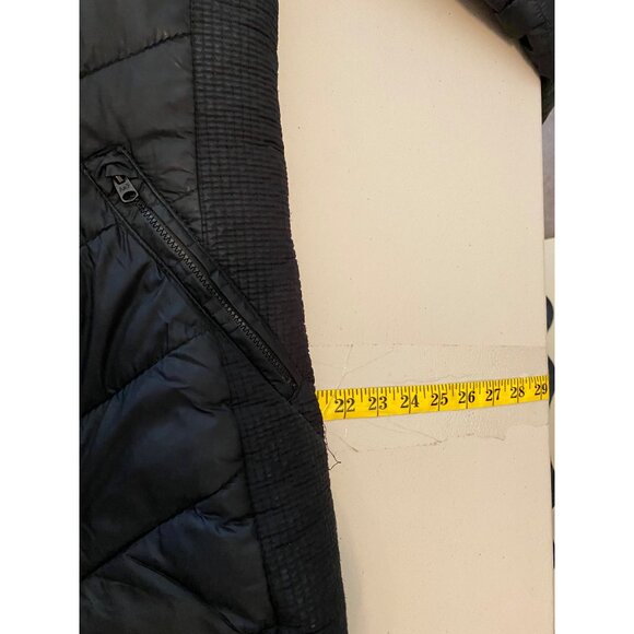 Abercrombie & Fitch Black Puffer Midi Coat Water Wind Resistant Large - Picture 13 of 15